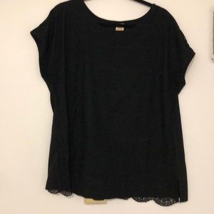 Black, lined lace shirt